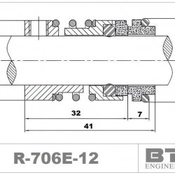Уплотнитель торцевой механический R-706E 12, SIC/SIC, VITON, 304