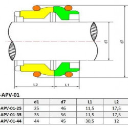 Уплотнение вала к насосу APV R-APV-01 35, SIC/SIC, EPDM
